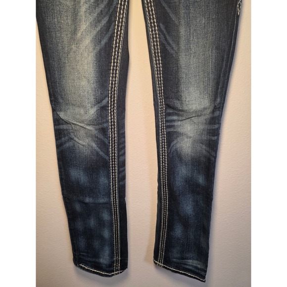 Rock Revival Jeans Women Size 26 Straight Leg Dark Wash Embellished Pockets - Picture 2 of 7